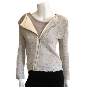 NWT!  BENJAMIN JAY Zippered Beige Jacket Sweater